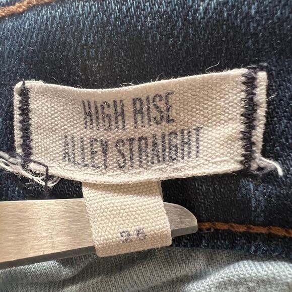 Madewell (25) 25x27.5 Short High Rise Alley Straight Jeans Blue Dark Wash - Picture 9 of 10